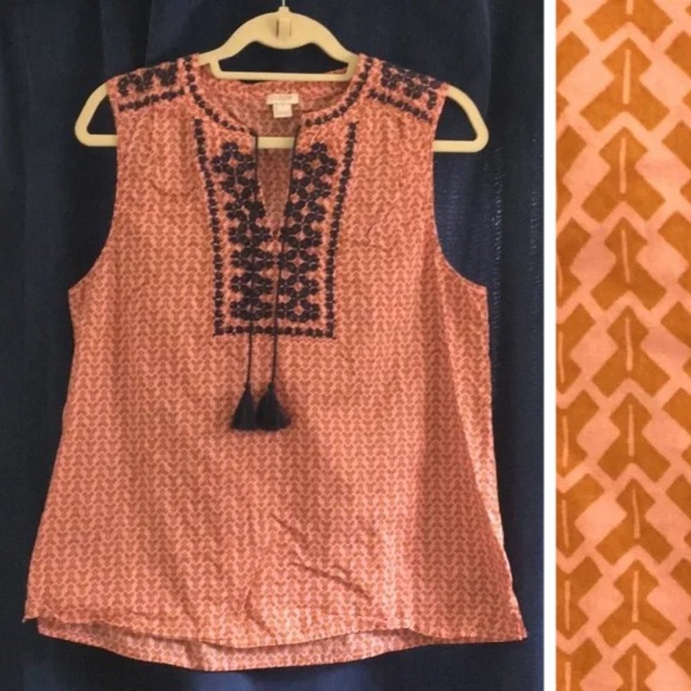 J.Crew | Embroidered Sleeveless Blouse